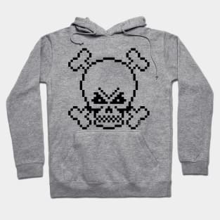 Skull And Crossbones (Pixel Art / Jolly Roger / Outline) Hoodie